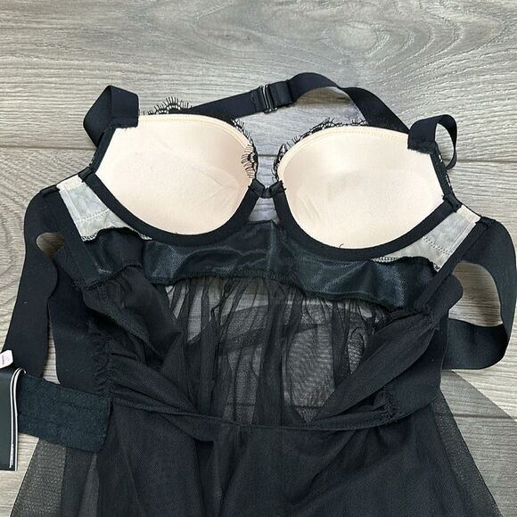 Victoria’s Secret Black Lace Babydoll‎ Slip Size 32B - Picture 5 of 8